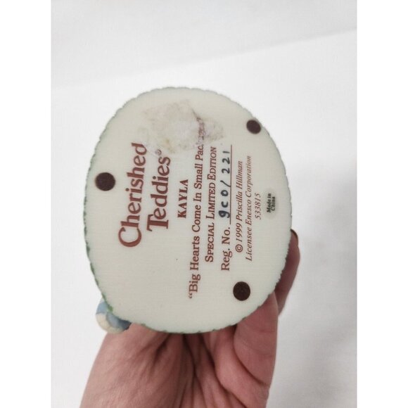 VTG Enesco Cherished Teddies Kayla Big Hearts Come In Small Packages Figurine - Picture 7 of 10